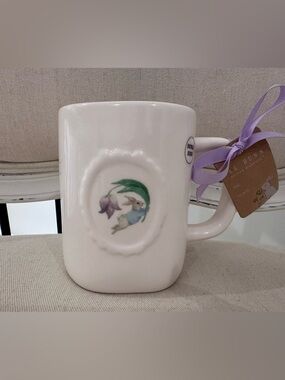 NWT Oh Hello Spring Double Sides With Bunny Rae Dunn White Ceramic Mug